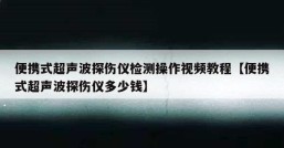 便携式超声波探伤仪检测操作视频教程【便携式超声波探伤仪多少钱】