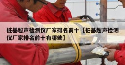 桩基超声检测仪厂家排名前十【桩基超声检测仪厂家排名前十有哪些】