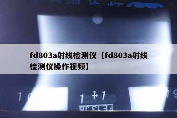 fd803a射线检测仪【fd803a射线检测仪操作视频】